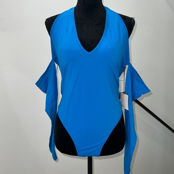 🆕 superdown Seline Halter Bodysuit in Blue - Picture 6 of 13